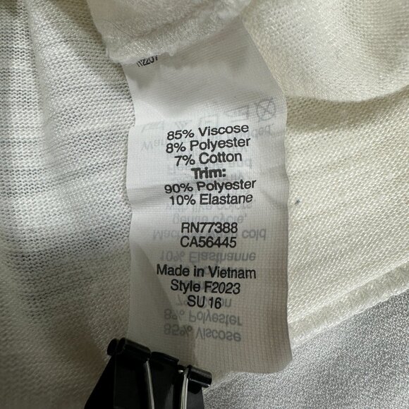 J Crew Top Womens XS Tank Keyhole Back Curved Hem Pullover Stretch Knit Ivory - Picture 5 of 7